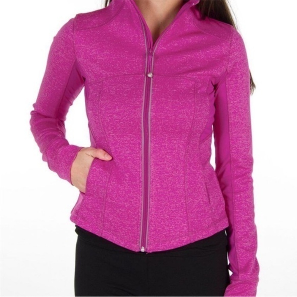 BKE Sport Athletic Fit Magenta Full Zip Large